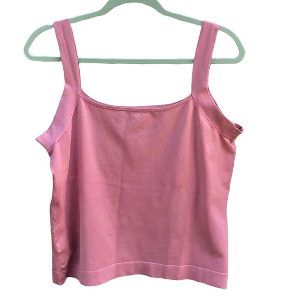 LAFAYETTE 148 PINK CROPPED SILK BLEND SWEATER TANK - Picture 2 of 5